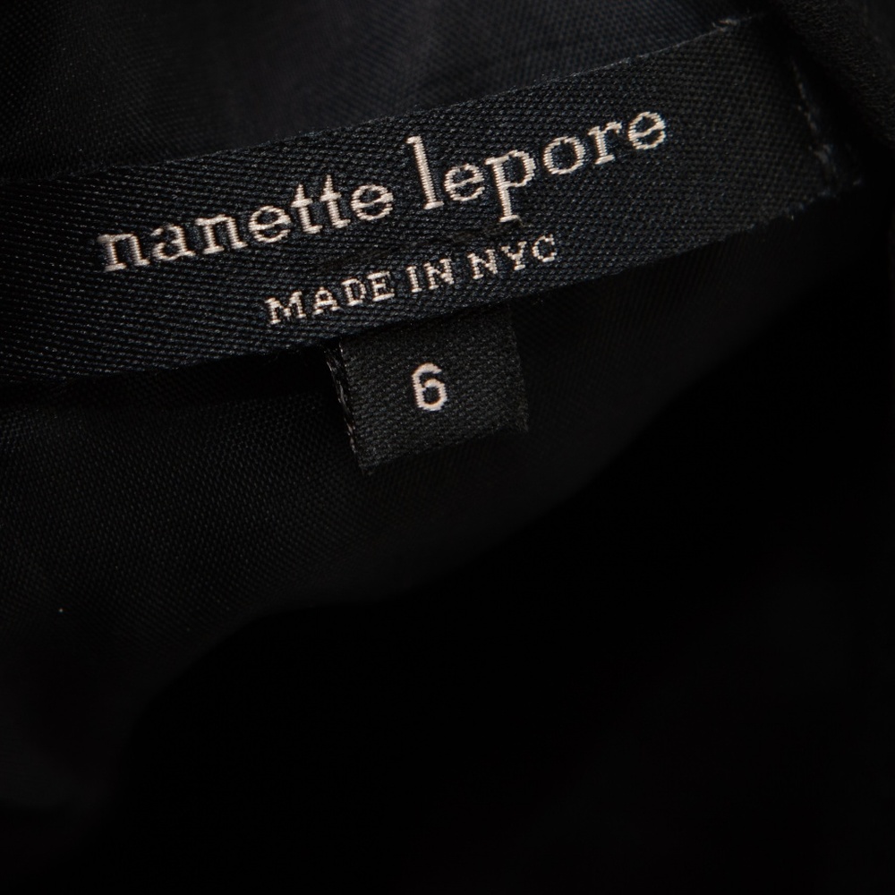 Nanette Lepore Lightshow Dress Mini Sheer Bodice Peplum Sleevless Black Size 6 - Picture 3 of 8